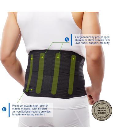 Premium Stabilizing Back Support Brace for Men & Women - Lumbar Pad for Pain Relief Injury Recovery & Rehabilitation (Small - Buy Online on GoSupps.com
