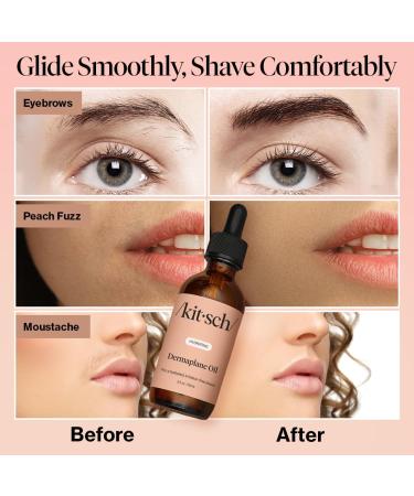 Kitsch Dermaplane Face Oil with Jojoba & Argan Oil Hydrating Facial Formula for Dermaplaning Tool, Gua Sha & Razor Use Irritation-Free Shave Oil for Soft, Radiant Skin 2oz - Buy Online on GoSupps.com