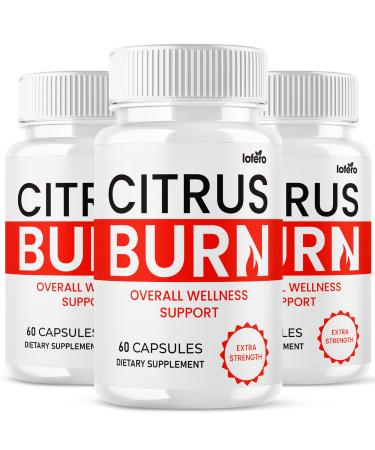 (3 Pack) Citrus Burn Capsules CitrusBurn Supplement Advanced Loss Support Formula Pills Premium All-Natural Daily Vitamin Maximum Energy Healthy Digestion Overall Health Wellness Reviews (180 ct)