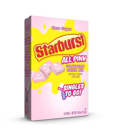 Starburst Singles To Go Strawberry Pink Drink Mix - 18 Servings, Sugar-Free Powdered Drink, Pack of 3 - Buy Online on GoSupps.com