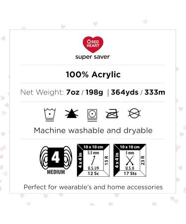 Red Heart Super Saver Light Sage Yarn - 3 Pack, 198g/7oz, Acrylic, 4 Medium, 364 Yards - Knitting/Crochet Solid Color - Buy Online on GoSupps.com