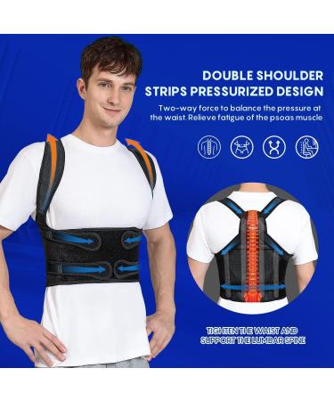 Back Brace Posture Corrector - Adjustable Support for Men & Women | Relief for Scoliosis Hunchback & Back Pain | Medium Size - Buy Online on GoSupps.com