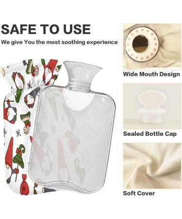 Christmas Elf Hot Water Bottle - Soft Fleece Cover 2L for Hot & Cold Compress - Perfect Holiday Gift - Buy Online on GoSupps.com