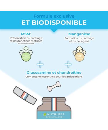 Glucosamine Chondroitin - Joint Complex with MSM & Manganese - Against Joint Pain Osteoarthritis Tendonitis - Cartilage Reconstitution - 90 Vegetable Capsules - Made in France - Buy Online on GoSupps.com