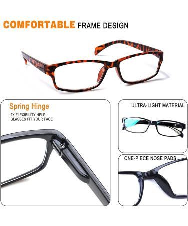 Blue Light Blocking Computer Reading Glasses 6-Pack for Women and Men - Mix Color-2  3.0x - Spring Hinge Readers - Buy Online on GoSupps.com