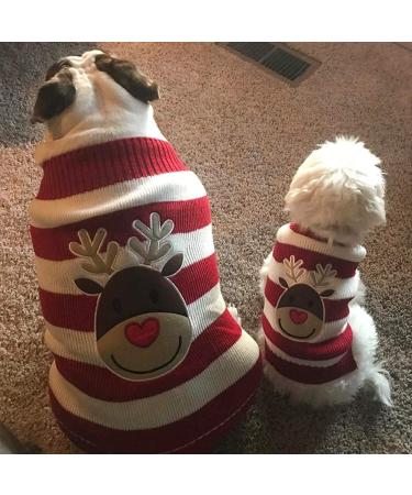 Warm Christmas Dog Sweater | Turtleneck Knitwear for Puppies | Festive Elk Design | Perfect Holiday Pet Costume - Buy Online on GoSupps.com