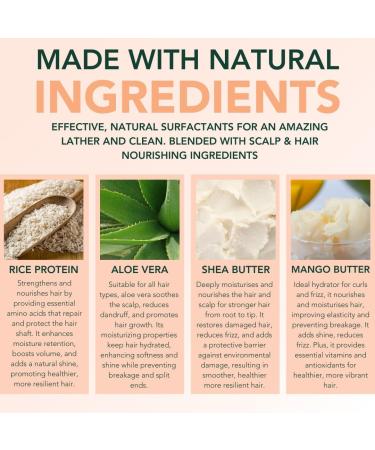 Nature's Aid Moisturizing Natural Rice Water Shampoo Bar for Hair Growth Strengthening & Thickening Shampoo for All Hair Types. Natural Lather and Salon Quality. Vegan. Made in Canada. (Orange Mango) 72g - Buy Online on GoSupps.com