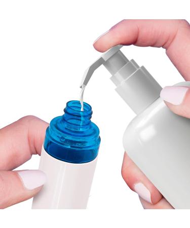 Eurow Shatter-Proof Travel Bottle with Pump & Airtight Lid - 100ml/3.4oz White & Blue | Perfect for International Shipping - Buy Online on GoSupps.com