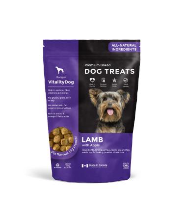 Vitality Dog Lamb with Apple - Premium Baked Dog Treats - Training Treats for Dogs Pet Treats Dog Snacks - Made in Canada Grain Free Human Grade 400g / 14.1oz Lamb with Apple 400 g (Pack of 1)