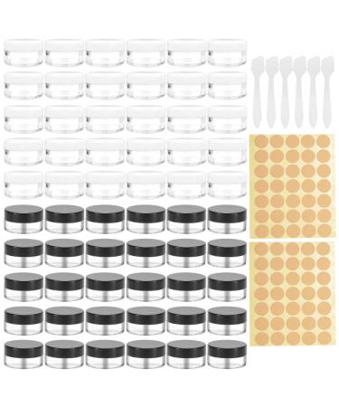 Zitfri jar 60 pieces of cream can empty can 5ml transparent crucible Tanton with screw cap-Mini vacant places creams for cosmetics lip balm Lip balm cream etc. 5G cosmetic container black/white black and white transparent