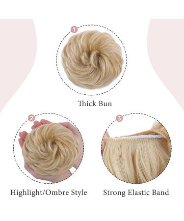 Premium Interchangeable Hair Extensions - Real Hair Updos & Voluminous Gold Blonde Ponytails | 45g - Buy Online on GoSupps.com