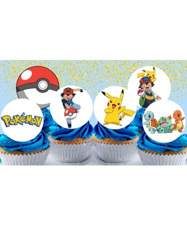 Pre-Cut Pokemon 1B Edible Stand up Wafer Paper Cupcake Toppers Cake Decorations Birthday Party (24) - Buy Online on GoSupps.com