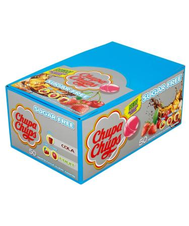 Chupa Chups Sugar Free Party Sweets - Assorted Lollipops Box (50 Count) | International Shipping Available - Buy Online on GoSupps.com