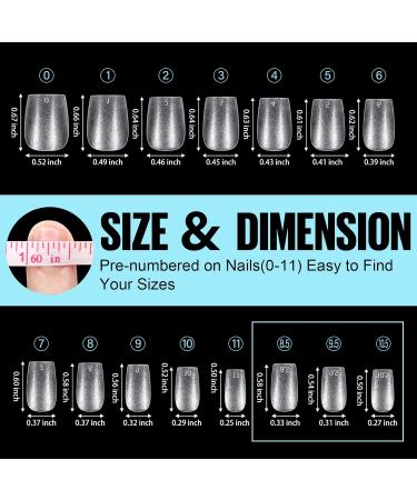 Tomicca Ultra Short Gel Nail Tips - 150 Pcs Soft Full Cover Coffin Nail Tips Set with Glue | Professional Salon Quality - 15 Sizes - Buy Online on GoSupps.com