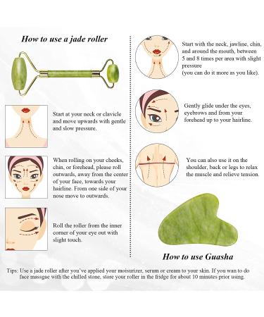 Gua Sha and Jade Roller Gift Set - Facial Massage Tools for Face, Neck, and Eye Treatment - Skin Care Routine Essentials - Buy Online on GoSupps.com
