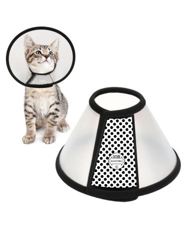 Depets Adjustable Recovery Pet Cone E-Collar for Cats Puppy Rabbit, Plastic Elizabeth Protective Collar Wound Healing Practical Neck Cover S: 5.9-7.6 IN