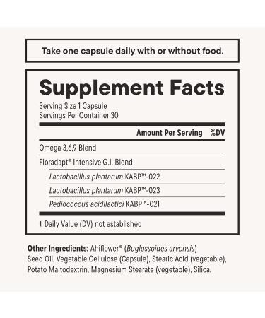 Daily Nouri Digestive Support Probiotic for Women & Men | Bloating Relief Digestive Comfort Gas & Gut Health | 3 Clinically Studied Strains + Vegan Omega Oil | 30-Day Supply 30 Count (Pack of 2) - Buy Online on GoSupps.com