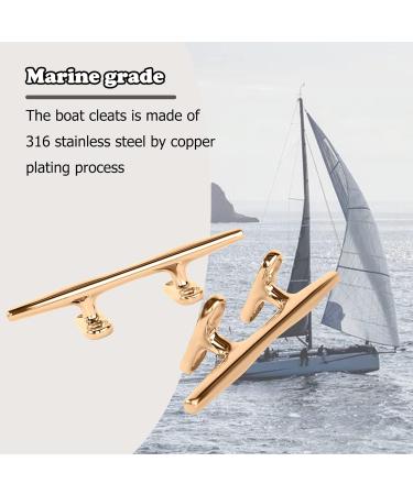 Searoam 4 Inch Brass Boat Cleat - Pack of 2 | Nautical Decor Mooring Accessories - Buy Online on GoSupps.com