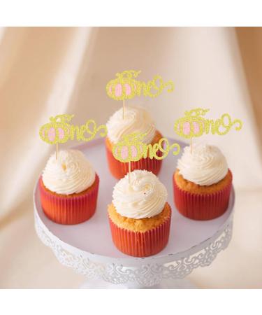 Cyodoos 24Pcs One Pumpkin Cupcake Toppers Glitter Pumpkin Cupcake Picks Little Pumpkin Baby Shower Decorations Fall Harvest Theme Baby Shower Kids Birthday Party Supplies Shiny pink - Buy Online on GoSupps.com