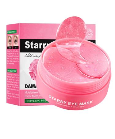 Rose Eye Mask Under Eye Patches for Dark Circles and Puffy Eyes (30 Pairs) Collagen Eye Gel Pads for Puffiness Improves And Firms The Eye Area Suitable For Both Women And Men
