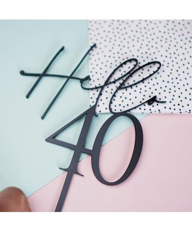 Forty Cake topper Birthday Personalised 40 Cake Topper 40th Cake Gold Happy 40th Acrylic Cake Topper Custom Age Hello Forty (Mirror gold) - Buy Online on GoSupps.com