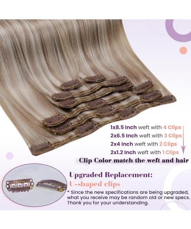Buy Laavoo Clip In Extensions | Real Hair 35cm Ash Blonde Highlights | 120g Remy Hair Extensions - Perfect for International Shipping - Buy Online on GoSupps.com