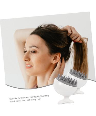 Beatifufu 2-Piece Shampoo Massage Brush Set - Gray Scalp Peeling Accessories for Travel | Durable & Practical - Buy Online on GoSupps.com