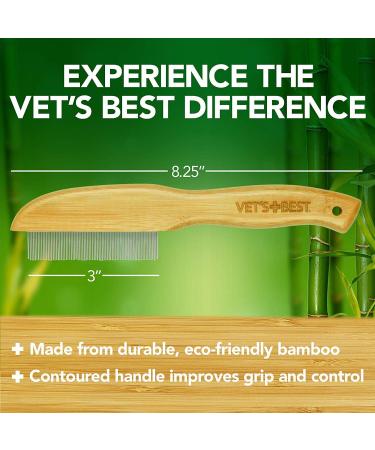 Vet's Best Flea Comb - Bamboo Handle for Dogs and Cats - Buy Online on GoSupps.com