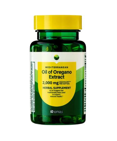 KP+ Oil of Oregano Extract 2000 mg | 60 Softgels | Supports Immune & Antioxidant Health | Mediterranean Herbal Supplement | Pack of 1