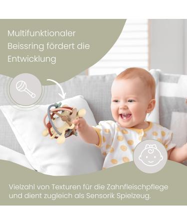 Bobys Sensory Baby Bei ring - Navajo White BPA-Free Silicone Teething Toy & Rattle | Multifunctional & Easy to Clean Dental Aid - Buy Online on GoSupps.com
