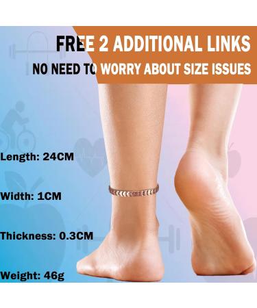 YINOX Magnetic Copper Anklet for Men - 26cm 10mm | Premium Quality Health Benefits Stylish Design - Shop Internationally! - Buy Online on GoSupps.com
