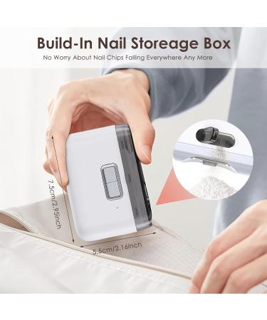 Electric Nail Clippers 2 in 1 Automatic Nail Clippers Polisher USB Rechargeable Nail Cutter with LED Light Cordless Fingernail Trimmer for Adult Seniors Baby One-Key Operation Portable - Buy Online on GoSupps.com