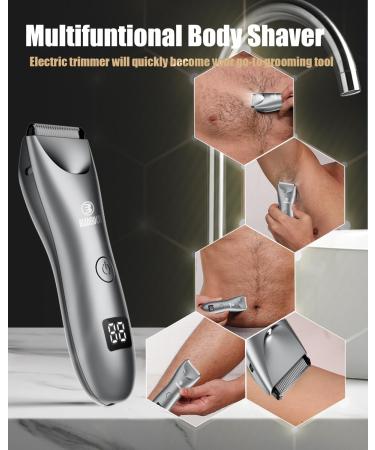 ENSSU Men's Body Hair Trimmer with Light Ball Trimmer - Waterproof & Rechargeable - Gray - Buy Online on GoSupps.com