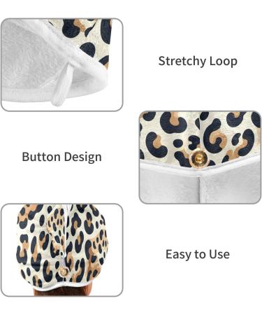 Leopard Face Cheetah Hair Towel 2 Pack - Super Absorbent Quick Dry Hair Turbans for Women & Girls - Buy Online on GoSupps.com