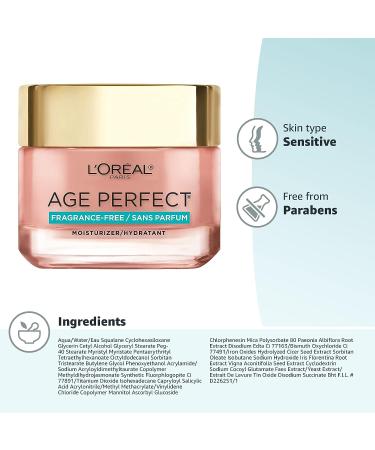 L'Oreal Paris Age Perfect Rosy Tone Fragrance-Free Face Moisturizer 2.55 oz - Anti-Aging Day Cream - Buy Online on GoSupps.com