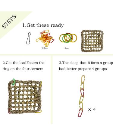 Seagrass Bird Hammock Swing Mat - Colorful Chewing Toy for Parrots & Lovebirds - Buy Online on GoSupps.com