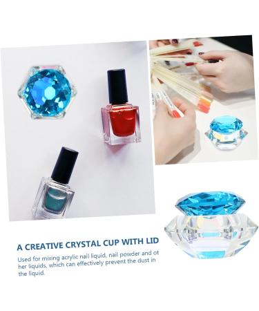 Ipetboom Clear Nail Polish 1pc Nail Art Crystal Cup Crystal Art Glass Optional Nail Polish Transparent Nail Polish 7.5x6cm Blue - Buy Online on GoSupps.com