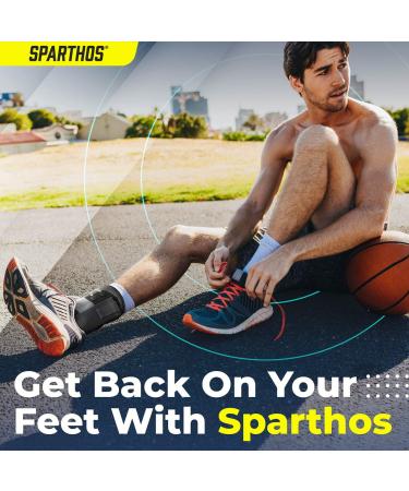 Sparthos Lace Up Ankle Brace - Adjustable Support for Running, Basketball, Volleyball - Compression Stabilizer Brace for Injury Recovery and Sprains - Gray, Large - Unisex - 1 Pack - Buy Online on GoSupps.com