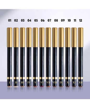 kivrimlarv Eyeliner Pencil Set Smudgeresistant eyeliner pencils in 12 colors Glitter colored eyeliner cosmetics for women men and makeup artists perfect for creative looks and everyday - Buy Online on GoSupps.com