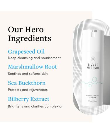 Everyday Cream Cleanser (5 Fl Oz) Facial Cleanser Exfoliating Face Wash Gentle Deep Cleansing Formula Hydrates and Brightens the Skin Face Wash for Women for All Skin Types By Silver Mirror - Buy Online on GoSupps.com