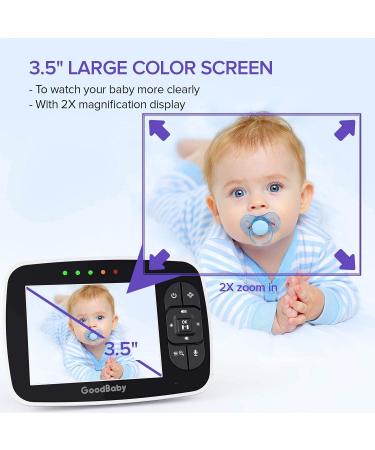 Remote Pan-Tilt-Zoom Baby Monitor | 3.5 Large Screen, Night Vision, Two-Way Talk, Room Temperature, Lullabies | 960ft Range - Buy Online on GoSupps.com