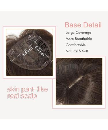 Clip in Bangs 18 In Natural Ombre Brown Blonde Curved Clip Bangs Breathable Realistic Lightweight Daily Wear Fake Fringe Human Hair Toppers for Women Clip in Hair Pieces - Buy Online on GoSupps.com