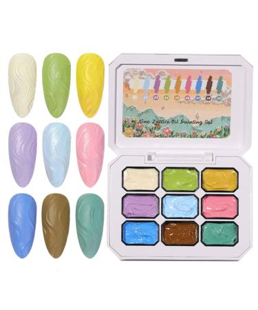 Solid Gel 9 Color Manicure Gel 3D Stackable Glue Paint for French Tips and Home Manicures