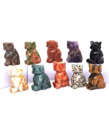 Crystal Stone Beads Natural Crystal Stone Skull Animal Statue Crystal Hazelnuts Figurine Gemstone Carved Angel Wicca Craft Decor 1 Set (Color : Owl 1.5 in Size : 10pcs) 10pcs Owl 1.5 in - Buy Online on GoSupps.com