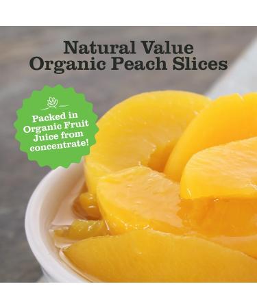 Natural Value Organic Yellow Cling Sliced Peaches 15 oz (pack of 4) Product of USA Gluten Free Vegan GMO Free Non BPA Lining In organic fruit juice from concentrate - Buy Online on GoSupps.com