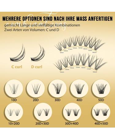 Individual Eyelashes 320 Pack | 20D 0.07 C Curl Mix 12-18mm | Reusable DIY Cluster Lashes for Stunning Eye Makeup - Buy Online on GoSupps.com