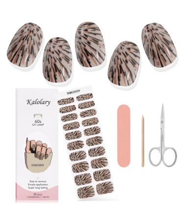 Kalolary Gel Nail Polish Strips Nail Gel Art Sticker Waterproof Full Nail Wraps Decal Sets with Scissors Nail File and Stick for Women Girls Nail Art Decor (UV/LED Lamp Required)-9 - Buy Online on GoSupps.com