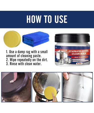 Stainless Steel Cleaner Paste | Powerful Stain Removal & Luster Restoration (3pcs) | International Shipping Available - Buy Online on GoSupps.com