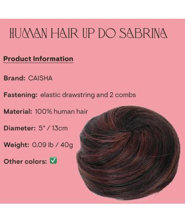 CAISHA 100% HUMAN HAIR Bun Updos Hair Piece Hepburn Scrunchie Dark Brown Mix H311l dark brown mix #1BH33 H311l - Buy Online on GoSupps.com