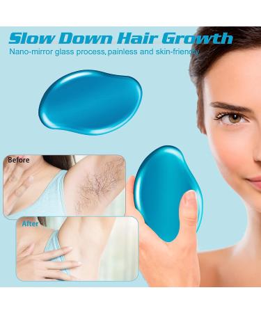 Reusable Crystal Hair Eraser for Men and Women - Painless Hair Removal Tool for Back, Arms, Legs - Magic Exfoliation Device (Blue) - Buy Online on GoSupps.com